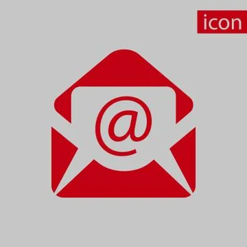 Open envelope mail icon, vector illustration. Flat design style Stock Illustration