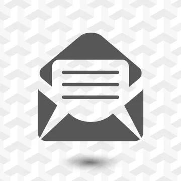 Open envelope mail icon, vector illustration. Flat design style Stock Illustration