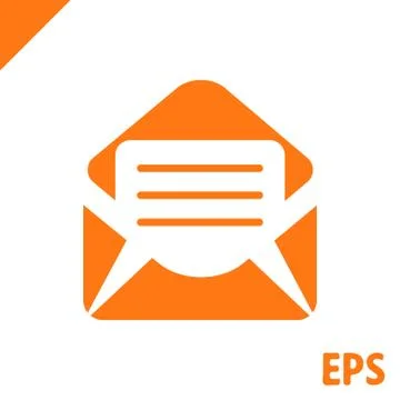 Open envelope mail icon, vector illustration. Flat design style Ilustração Stock