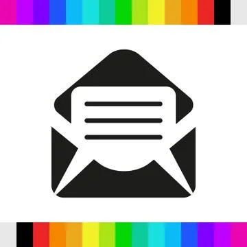 Open envelope mail icon, vector illustration. Flat design style Stock Illustration
