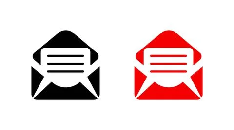 Open envelope mail icon, vector illustration. Flat design style Stock Illustration