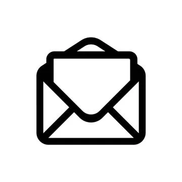 Open envelope mail icon, vector illustration. Flat design style Ilustração Stock