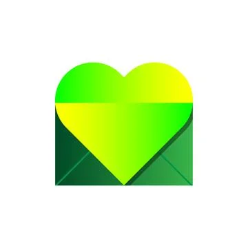 Open envelope mail logo. Love letter logo. Stock Illustration