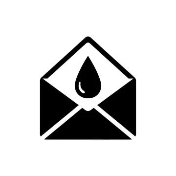 Open Envelope with Medical Result Drop Icon Stock Illustration
