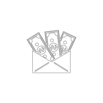 Open envelope with money dollar. flat vector icon Stock Illustration