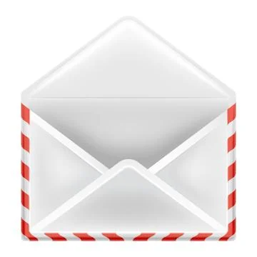 Open envelope object front view isolated vector illustration Ilustração Stock