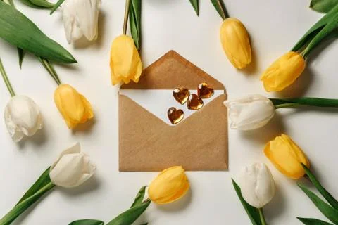 Open envelope Foto stock