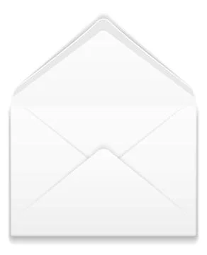 Open envelope. Postal mail. Blank white paper Stock Illustration