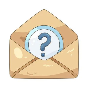 Open envelope with question mark Stock Illustration