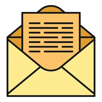 Open envelope receiving document or important message Illustrazione stock