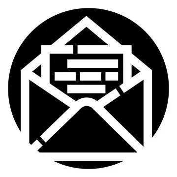 Open envelope receiving new message communication icon Stock Illustration