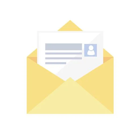 Open envelope with sheet Stock Illustration