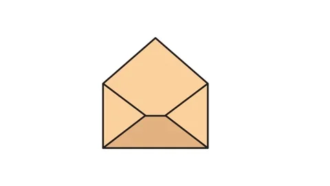 An open envelope with a sheet of paper partially visible inside. Stock Footage 335259474