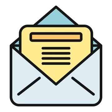 Open envelope showing mail letter message communication Stock Illustration