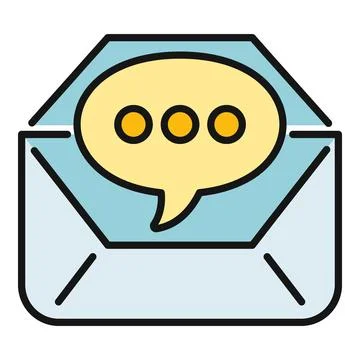 Open envelope showing speech bubble message icon Stock Illustration