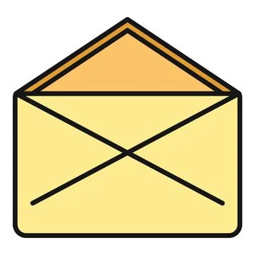 Open envelope sign indicating new message notification Stock Illustration