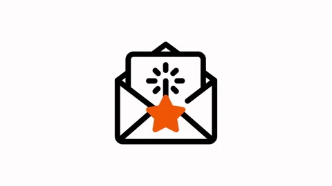 Open Envelope with Star and Sparkle Icon. Stock Footage 325368829