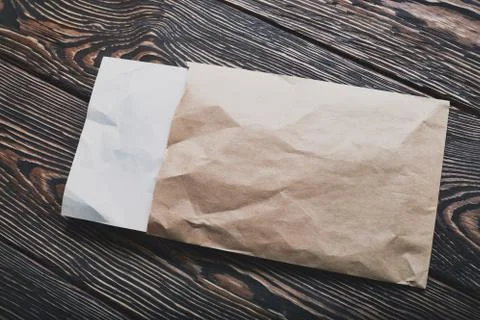 Open envelope on the table 스톡 사진