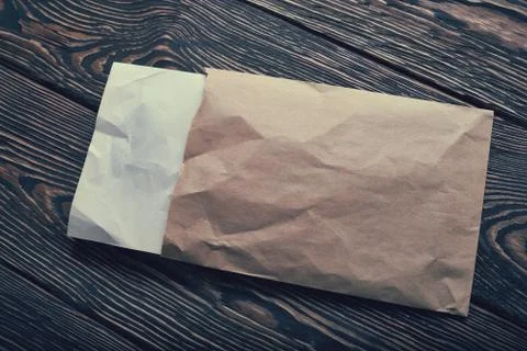 Open envelope on the table 写真素材