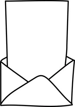 Open envelope with a white sheet of paper isolated on a white background Stock Illustration