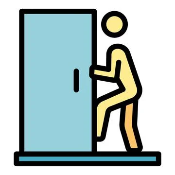 Open evacuation door icon vector flat Ilustración de archivo