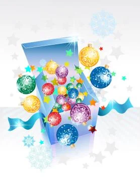 Open explore gift box for new year Stock Illustration