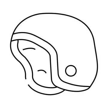 Open face helmet motorcycle line icon vector illustration Stock Illustration