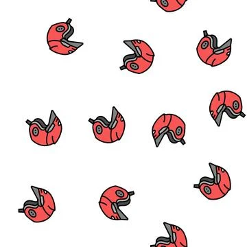 Open face motorcycle helmet vector seamless pattern Stock Illustration