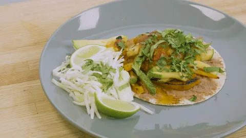 Open Face Taco Stock Footage 141002013