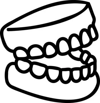 Open false teeth denture model for replacement 스톡 일러스트