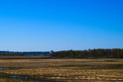 Open Field Landscape under a Clear Sky in Tallinn Stock Photos