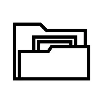Open File Document Folder Icon Stock Illustration