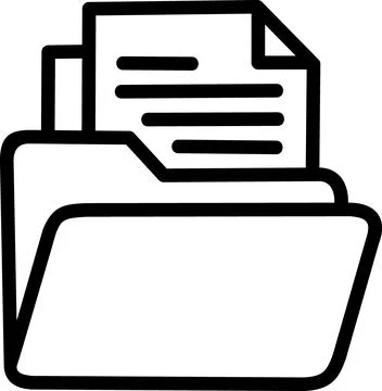 Open file folder containing organized documents icon Illustration