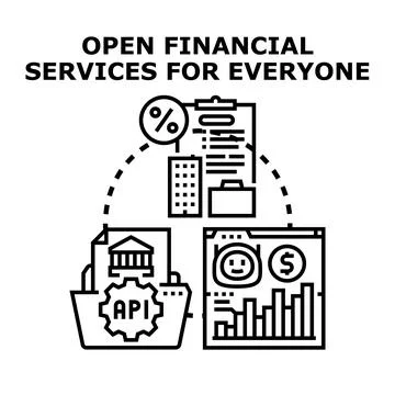 Open financial services enabling innovation for everyone Stock Illustration