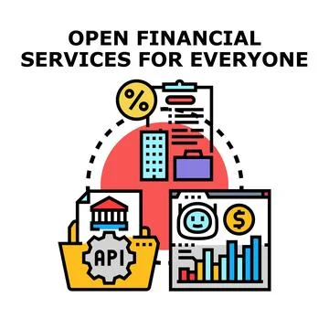 Open financial services enabling innovation for everyone Stock Illustration
