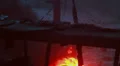 Open fire burning outdoors in winter, rubber tires under fires HD Footage