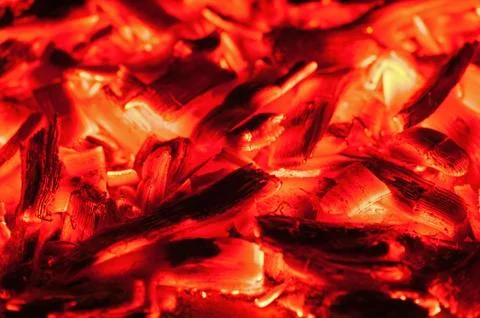 Open fire in fireplace. Stock Photos