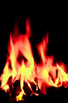 Open fire flames Stock Photos