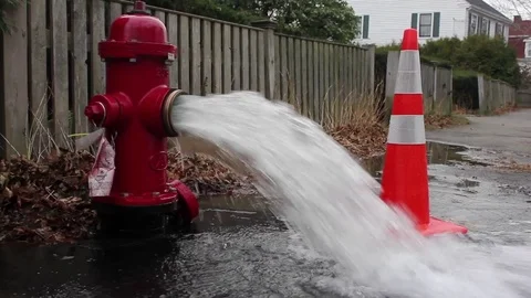 Open Fire Hydrant Stock Footage 83180527