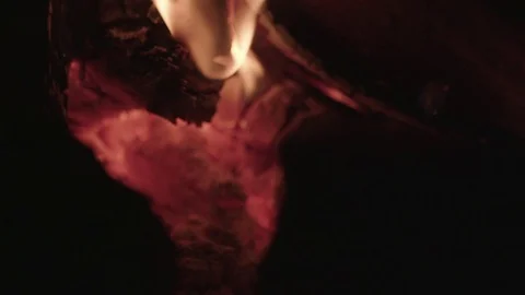 Open fire slowly burning Stockbeeldmateriaal 76189441