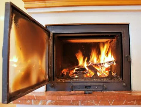 Open fireplace 스톡 사진