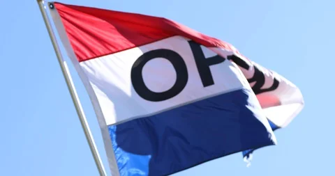 Open FLag Flying Stock Footage 127589240