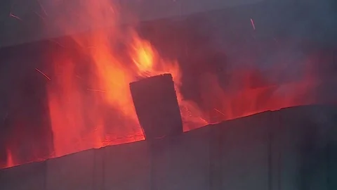 Open flame, fire, burning, fire, smoke Stock Footage 72913105