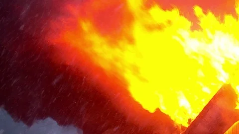 Open flame, fire, burning, fire, smoke Stock Footage 72913115