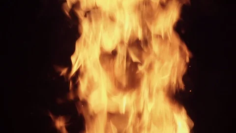 Open flame. Tongues of fire. Big bonfire. Stock Footage 114509480