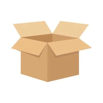 Open flat box. Illustrazione stock