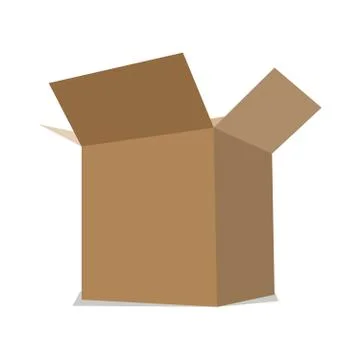 Open flat box. Illustrazione stock