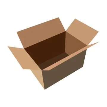 Open flat box. Stock Illustration
