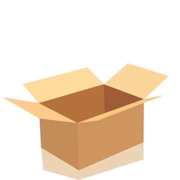 Open flat box. Stock Illustration