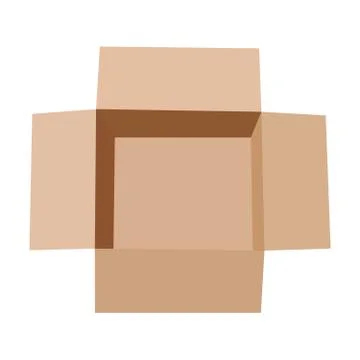 Open flat box. Stock Illustration